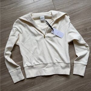 Varley NWT Women’s Maguire Half Zip Sweater Egret Cream Sz XS